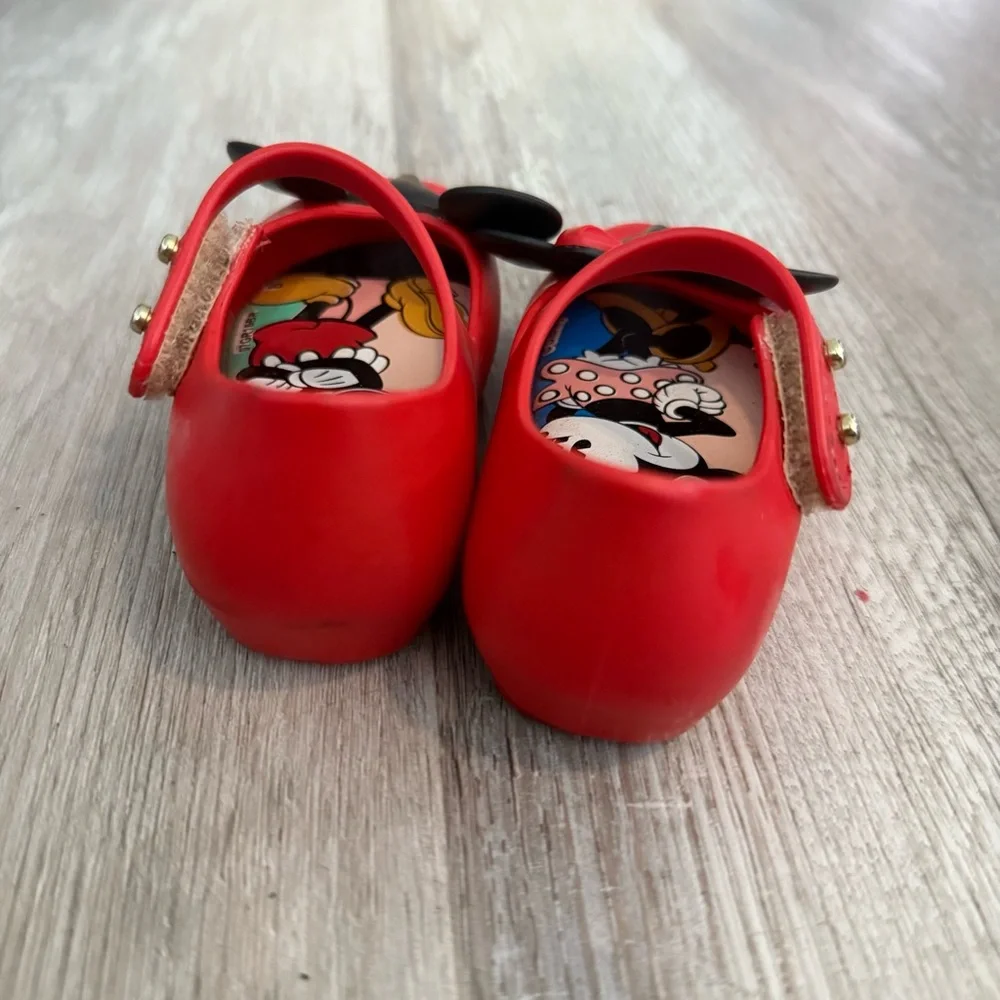 Mini Melissa X Disney Red Minnie Mickey Mary Jane Shoes